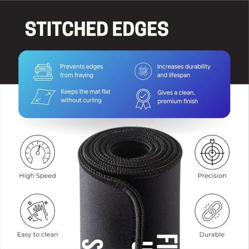 Image of Large Desk Mat, Extended Mouse Pad 58.5 x 28 cm, Desk Pad, Washable Mousepad, 2mm Thick Non-Slip Rubber Base, Stitched Edges for Office, Home & Workstation (Multicolour)