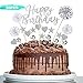 RayE 20 sztuk dekoracji tortów Happy Birthday, zestaw urodzinowy, tort na tort urodzinowy, dekoracja na ciasto urodzinowe, kolor srebrny