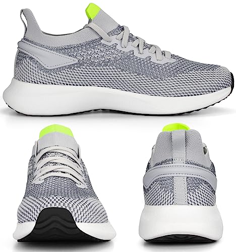 Image of Abboos Womens Walking Tennis Shoes - Slip On Memory Foam Casual Lightweight Sneakers for Gym Travel Work Grey Size 8.5