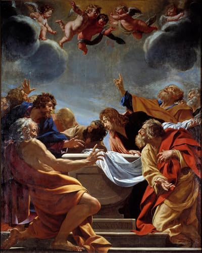 Tableau Simon Vouet les apôtres au tombeau de la vierge affiche dart 60x90cm