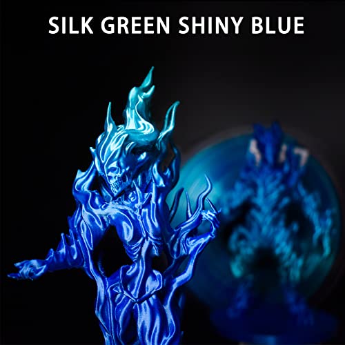 Image of PLA 3D Printer Filament, PLA Filament Silk Green Shiny Blue PLA Filament 1.75mm + /- 0.02mm, 3D Printing Filament 1kg /2.2lbs