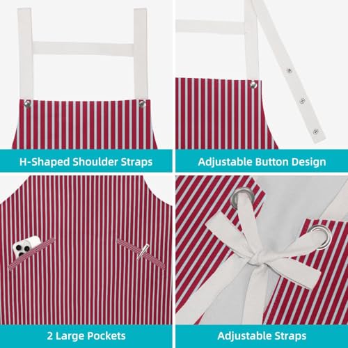 Tablier de serveuse à rayures verticales pour restaurant et nettoyage de la maison