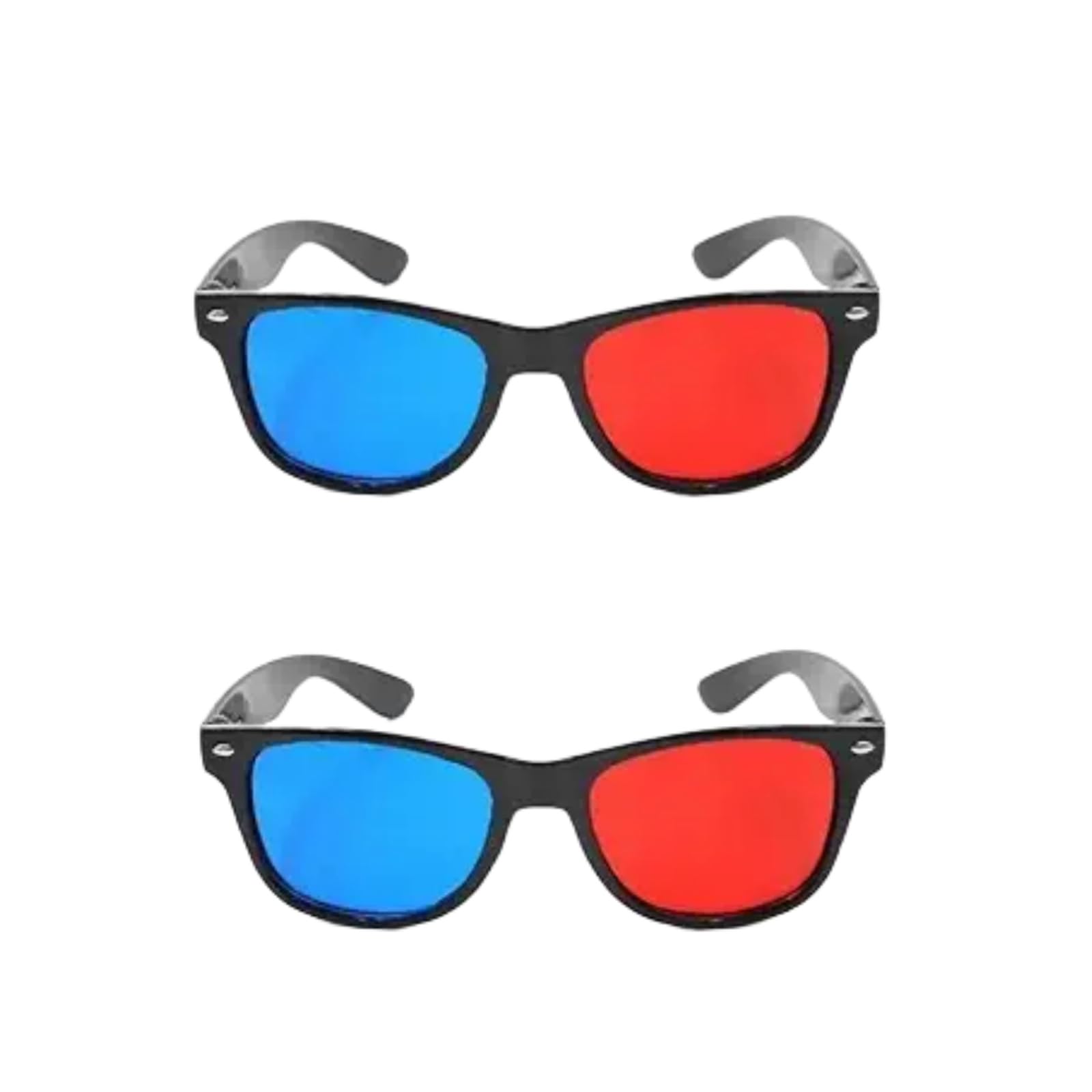 2 occhiali 3D universali rossi e blu per TV cinematografici, 3D, occhiali 3D, per videogiochi, per film 3D, occhiali 3D, design semplice e leggero, accessori per occhiali 3D