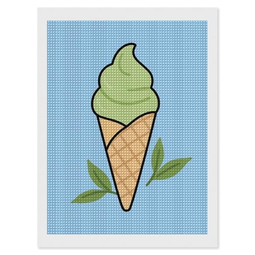 Peinture diamant 5D cône de crème glacée maccbn pour adultes broderie carrée complète
