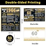HOMANGA 60th Birthday Card, 60th Birthday Gifts for Men Women, Jumbo Back in 1966 Card & 60 Badge with Envelope, 60 Bday Decorations for Wife, Husband, Black Gold 20x25 CM - Image 2