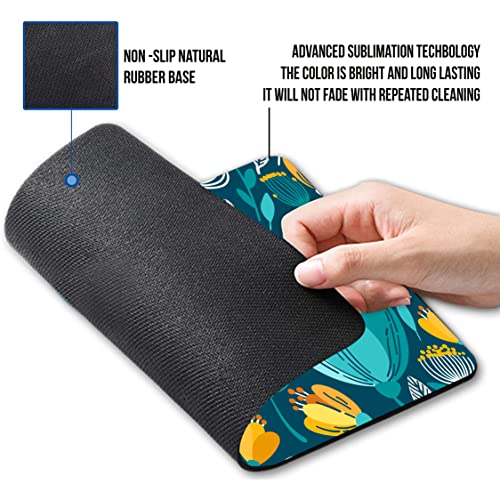 Image of Paper Plane Design Floral Design Printed Anti Skid Non Slip Rubber Mouse Pad of Computers. Size - 9 x 7 inches.d111