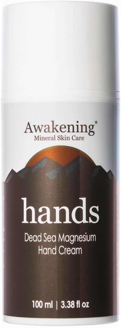 Hands - Magnesium-Rich Hydrating Hand Cream - Moisturizing Hand Lotion with Myrrh [100ml/3.38 oz - Countertop Airless Pump]