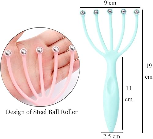 Miniatura 2 de Angzhili Masajeador de mano para el cuero cabelludo, masajeador de garra de spa con bolas de acero, masaje suave para el cuero cabelludo para