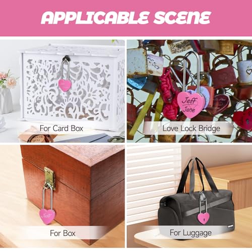 Image of Single Heart Lock with Key 3.5 Inches,50mm Love Padlock Rubber Painting Rose Red Metal Love Lock for Lovelock Bridge,Card Box,Jewelry Box,Diary Book,Handbag