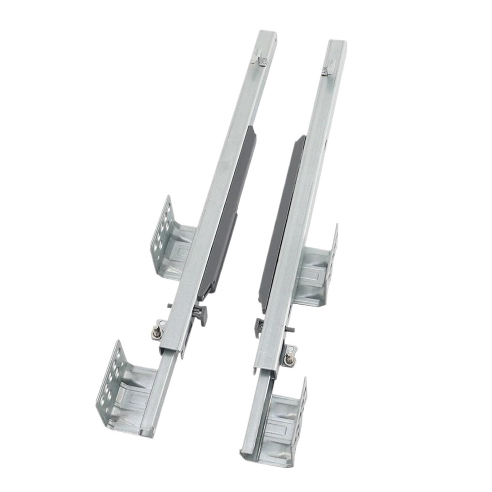 Drawer Slides，1pair Two-Section Full-Pull Buffer Rail Bottom with Latch Hidden Track Silent Thickened Guide Slide Furniture(18inch)(10inch)