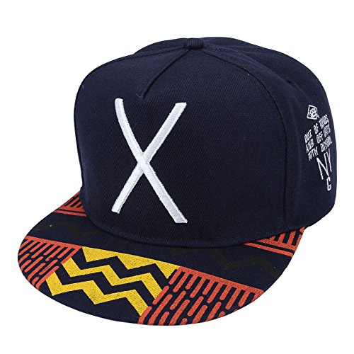 Ayliss Fashion Hip-hop Hat X Letter Embroidery Baseball Cap Black,Navy Blue
