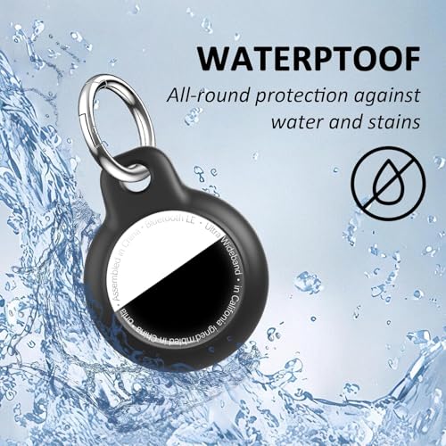 Image of MOLOSLEEVE [1-Pack] Waterproof Case for AirTag 2 (2nd Gen) & 1st, Upgrade Shockproof Holder Keychain for Air Tag, Full Body Protective Cover for Keys, Luggage, Dog Collar, Pink