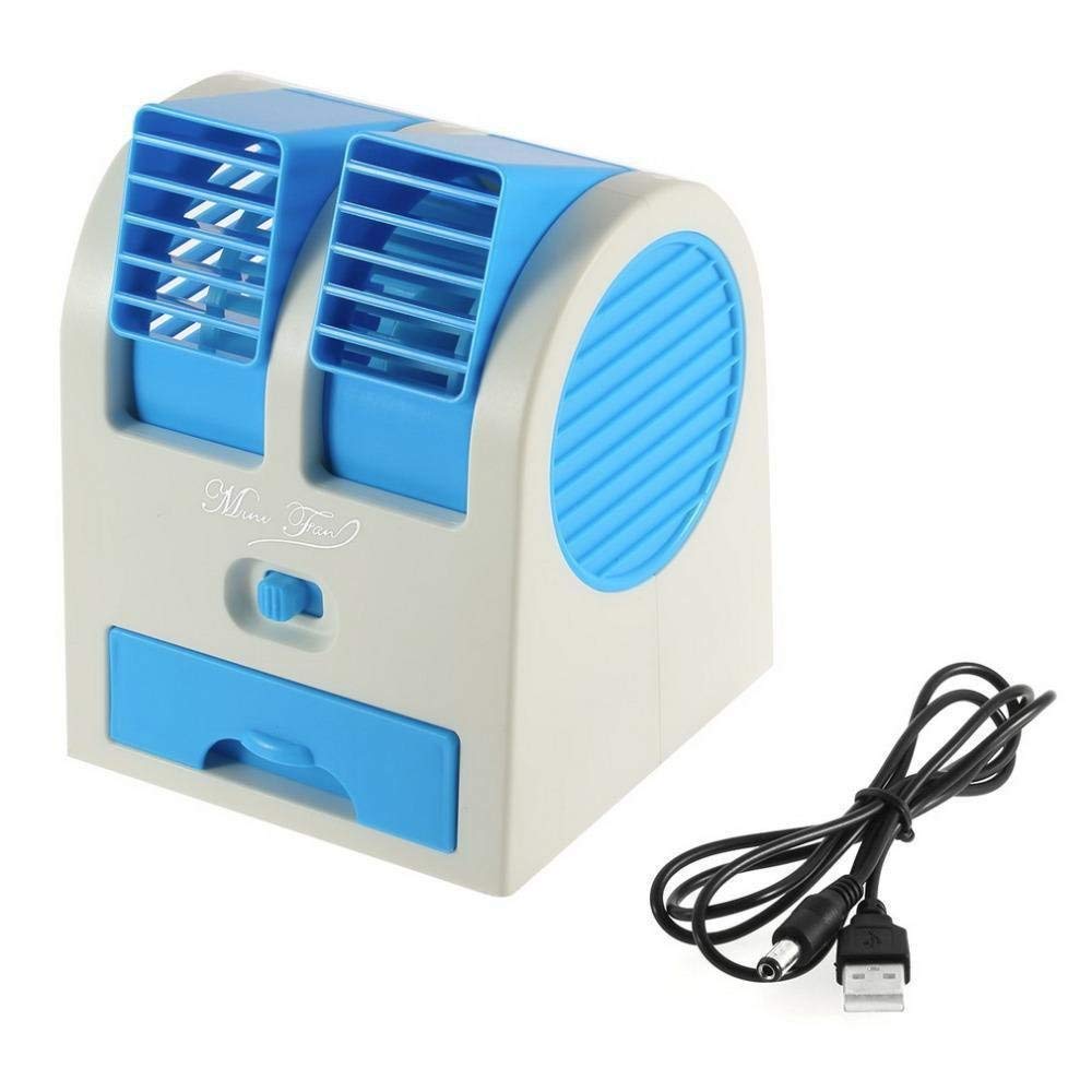 VGMAX Mini USB Fragrance Air Conditioner Cooling Fan Cooling Portable Desktop Dual Bladeless Air Cooler - Assorted Color Model