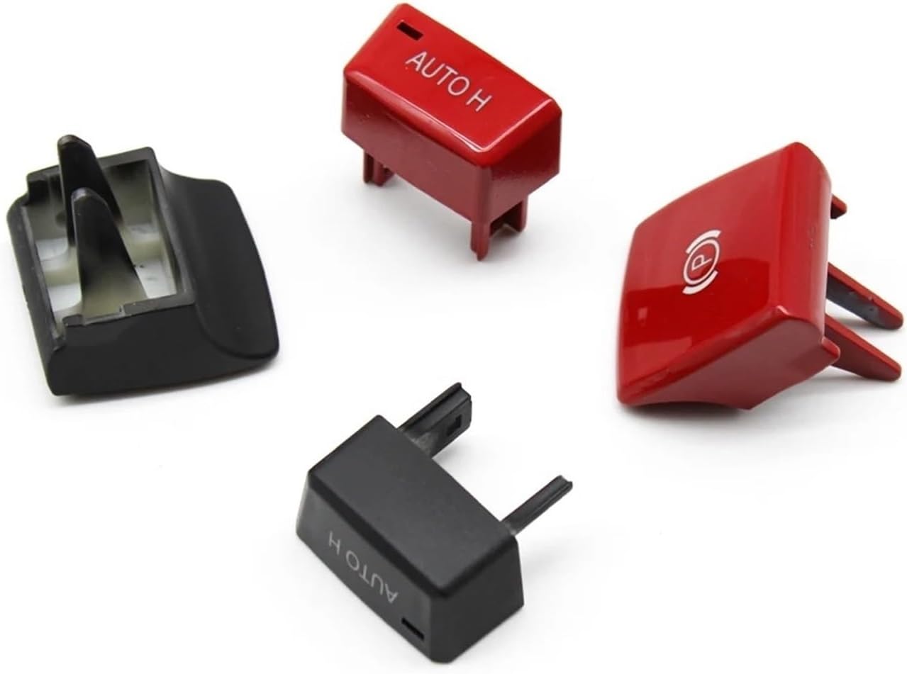 Car Handbrake Parking Brake Switch Auto H P Button Cap Cover Replacement Compatible X5 X6 E70 E71 E72 2007-2013(Red Set)