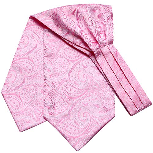 Image of Dubulle Paisley Floral Ascot for Men Self Tie Mens Cravat and Pocket Square Cufflinks Wedding
