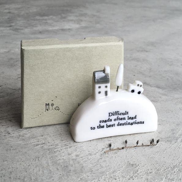East of India Hill House Difficult Roads Porcelain Decoration, White - Image 2