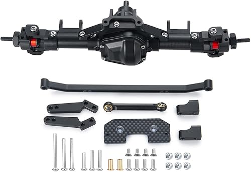 RCHUBAM - Juego de ejes delanteros de metal CNC con base servo para 1/10 Axial SCX10 RC Crawler Car (delantero)