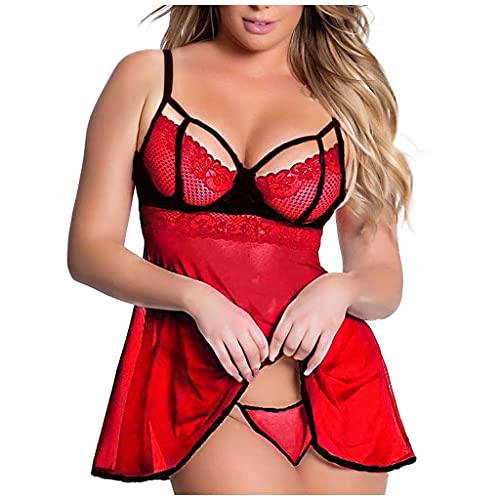 Lingerie chemise de nuit rouge en dentelle taille XL : le cadeau glamour idéal