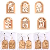 Puocaon Boho Polymer Clay Cutters - 6 Pcs Clay Cutters for Polymer Clay Earrings Making, Boho Landscapes Arch Clay Cutters, Embossing Scene Desert Sun Moon Clay Cutters for Jewelry Making