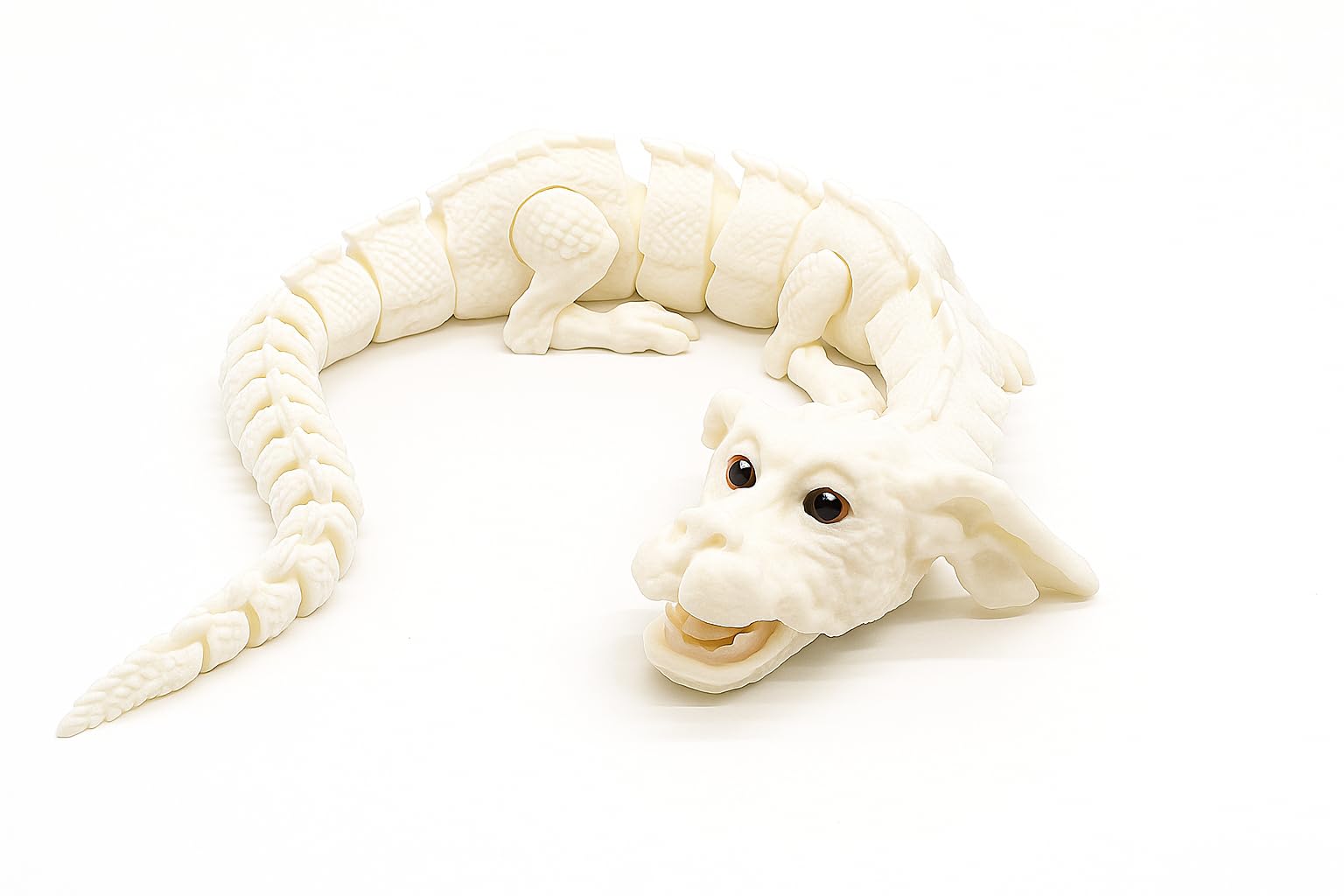 Genérico Articulated Lucky White Dragon Figure – 45 cm – Articulated Dragon Figure – Toy for Collectors, Decoration and Original Gift – Lucky Dragon Flexible – Falkor – Fujur