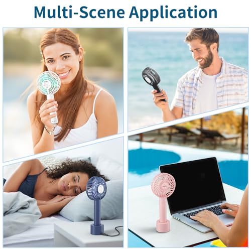 HandFan Portable Handheld Fan, Small Personal Hand Fan, Electric Mini Cooling Fans, USB Rechargeable Desk Fans for Travel Beach Makeup Office Disney, Gifts for Women(Black) — view 5
