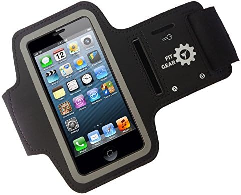 iPhone 5 Armband - Soft Sweatproof Neoprene Anti-slip Screen Protector Case from Fit Gear for your Apple Phone/iPod 5 - Adjustable for Guys & Girls - Protect your investment while running & exercising