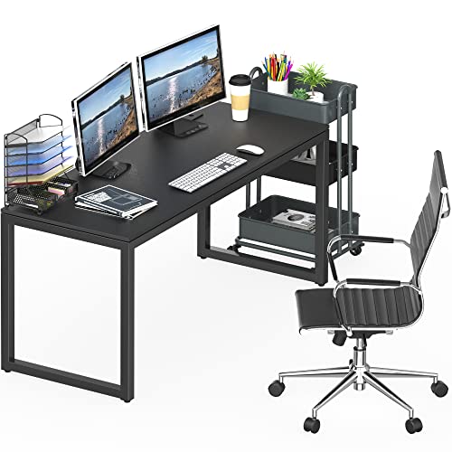 55-Inch Black Computer Desk for Home Office