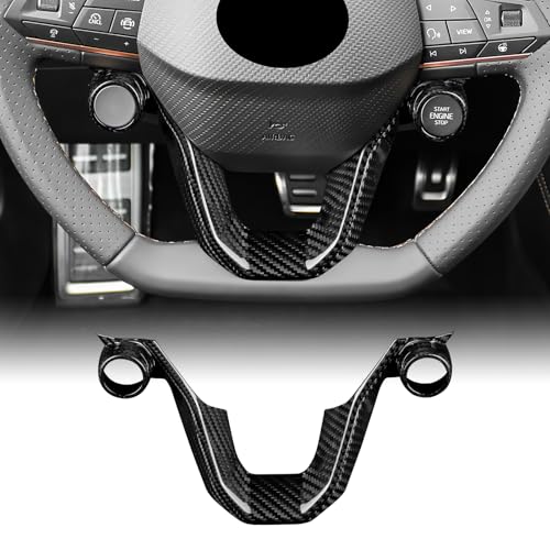 KUNGKIC Dry Kohlefaser Auto Lenkrad Lenkradkinn-Aufkleber Für Cupra Ateca/Terramar/Cupra Formentor Cupra Leon/Born/Tavascan Innenbereich Decoration Zubehör (Schwarz)
