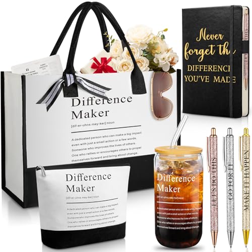 Image of Funnymoom 7 Pcs Difference Maker Gift Thank You Gifts for Women Employee Appreciation Gifts Set for Graduation Teacher Nurse