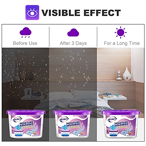NATRUTH Moisture Absorbers with Lavender Scent,9-Pack Portable Closet ...