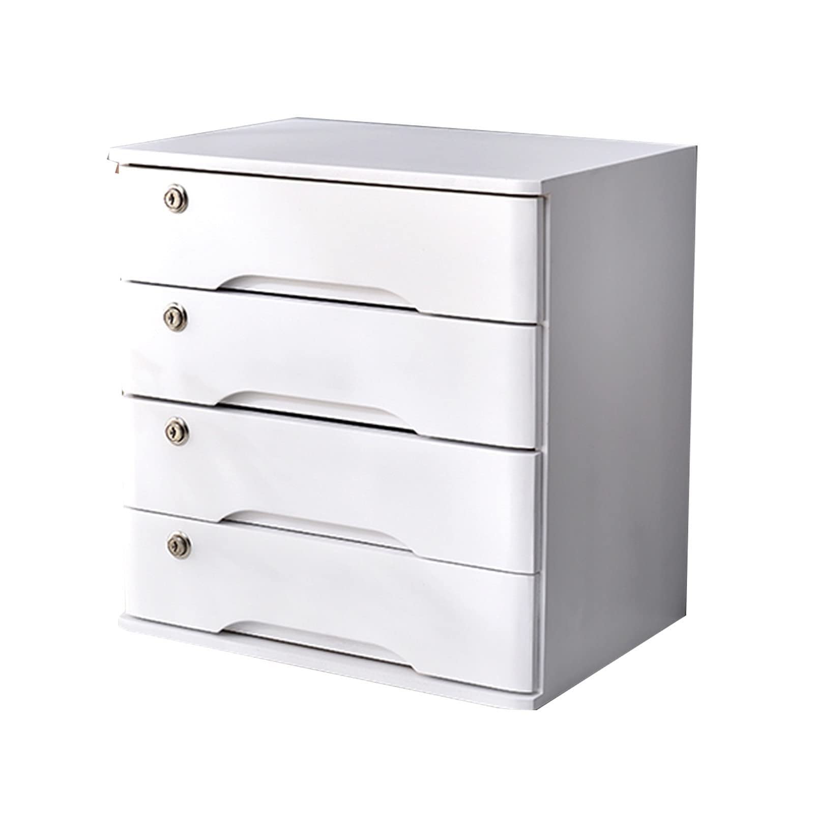 SaryEdge Wooden File Cabinet for Desk with Lockable Drawers – A4/Receipt for Office Supplies Stylish Storage Solution for Home & Business Workspaces,4 layer