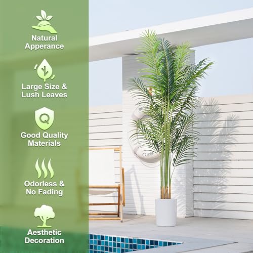 ProDeco Artificial Palm Tree 7.2Ft Tall Fake Potted Plant Faux Silk Green Floor Decorative Large Artificial Plants Indoor for Office Home Living Room Outdoor Decor by ProDeco - Used condition - Image 3