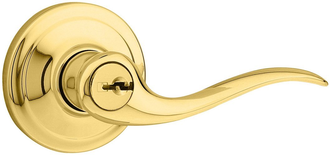 Kwikset 740TNL 3 SMT 6AL RCS Smartkey Tustin Entry Leverset Polished Brass, Plastic, 1" x 1" x 1"