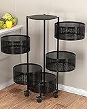 Round Rotating Multi-Layer Kitchen Storage Shelf, ISACCO Fruit and Vegetable Storage Basket, Kitchen...