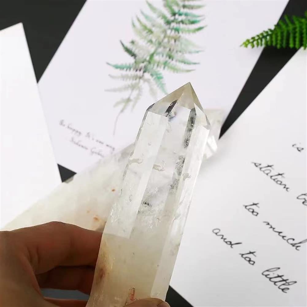 1 Stück natürliche kristallklare Spitze zur Dekoration, 200–500 g, wunderschöner Kristall ERTEYIN (Color : 320g-370g)