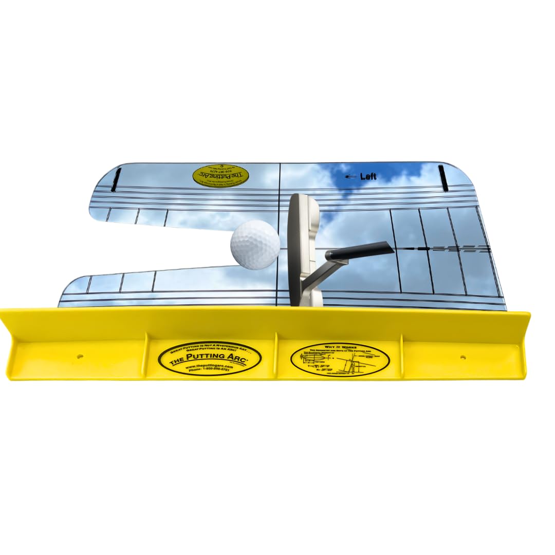 The Putting Arc T3 Mirror Bundle - Golf Putting Trainer Aid for Accuracy, Alignment, Stroke Path & Eye Line - Premium Putting Mirror for Practice & Drills