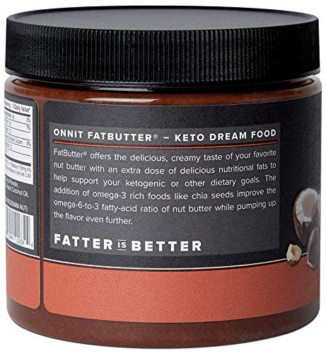 Onnit Fat Butter - KETO SNACKS FAVORITE - Low Carb Nut Butter Packed with Macadamia Nuts, Organic Chia Seeds, Organic Coconut Oil