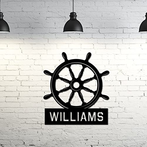 Décoration murale personnalisée en métal avec nom et monogramme découpé au laser