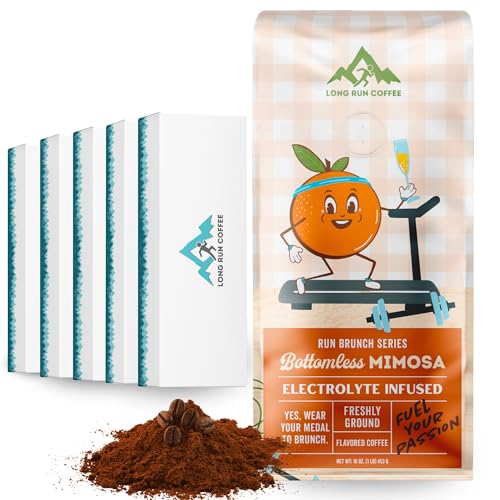 Image of Long Run Coffee - Hydrating Coffee with Electrolytes - All Natural Energy + Hydration + Recovery for Athletes - Stomach Friendly Electrolyte Coffee for Runners (5lb, Orange Peel Infused)