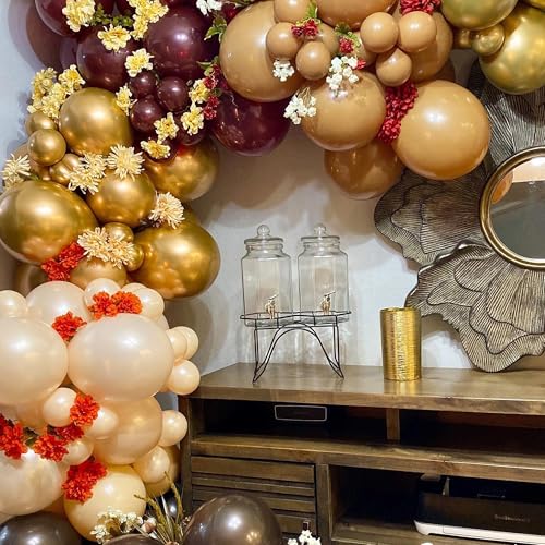 180 ThanksGiving Balloons Garland Kit for Autumn Party Decorations,Camel Apricot Khaki Off-White Rose Gold Orange Dark Red Balloons for Fall Baby Shower Birthday Party Decorations by D-BUPU - Image 4