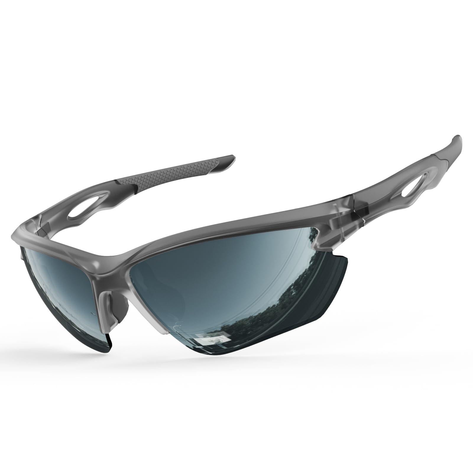 BONDDI Fahrradbrille, Sportbrille für Herren Damen, TR 90 Unbreakable Frame Polarisierte Sportsonnenbrille mit UV400 Schutz, für Radfahren Golf Baseball Laufen Wandern