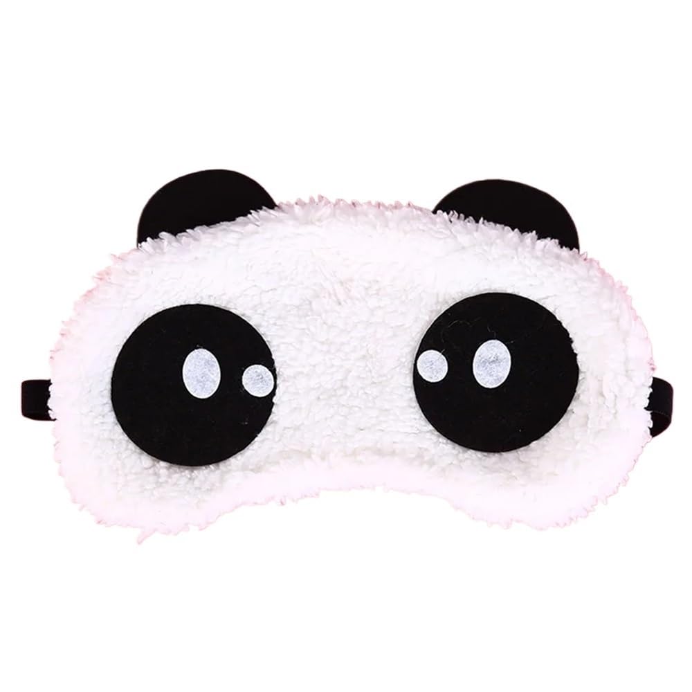 Mascherina per occhi con panda in stile cartone animato, in cotone, per dormire, 3 stili (PR, 4 pezzi)