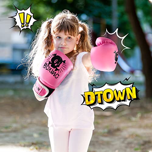 Kids Boxing Gloves, Dtown Girls Punching Gloves For 3-8 Years 4 And 6Oz Toddler Heavy Bag Gloves With Comfy Lining, Mma #TOP5
