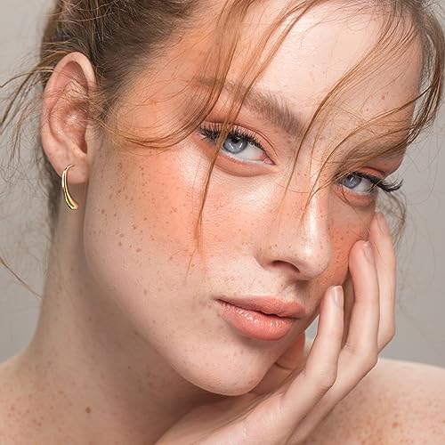 Pull Through Earrings Threader Hypoallergenic Sterling Silver Teardrop Drop Dangle Open Hoop Earrings for Women Trendy - Silver & Gold4