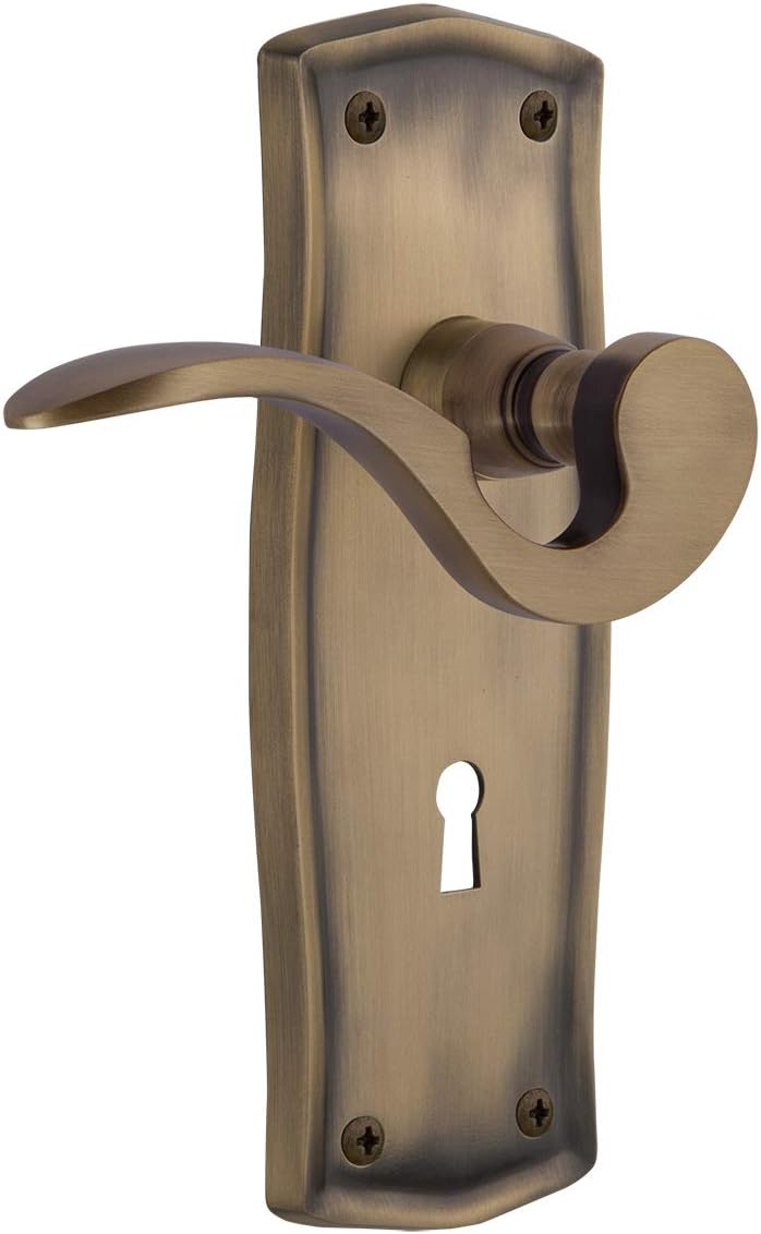 Nostalgic Warehouse Prairie Plate Passage with Keyhole Manor Lever in Polished Brass