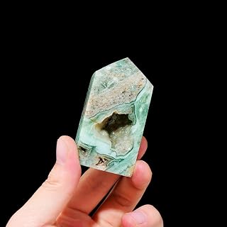 Natural Chlorite Tower Crystal Point Rare Stone Collection Verde Fountain Four Pillar Decoration (Size : 50-70g)