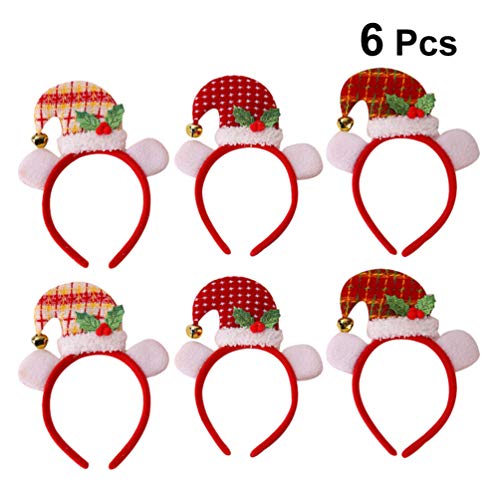PrestyzOOM 6 peças de tiara de Natal presentes de Natal lindos acessórios de cabelo para decoração d