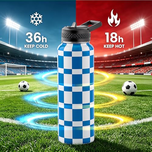 Image of RAYMYLO 2026 Soccer Biggest Event Edition Insulated Water Bottle 40 oz, Nation Flag Design, Best Souvenir & Gift for World Soccer Lover, Vacuum Stainless Steel (Cold for 36Hrs), Leak Proof & Non-BPA