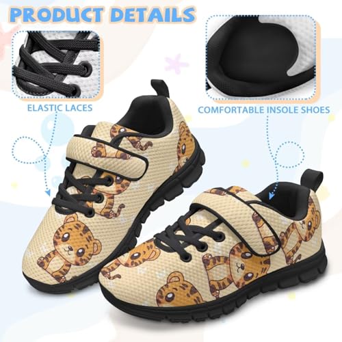 Kids Shoes Comfortable Breathable Hook and Loops Athletic Running Shoes for Litter Kids Non-Slip Lightweight School Sport Sneaker for Boys Girls US 11-153