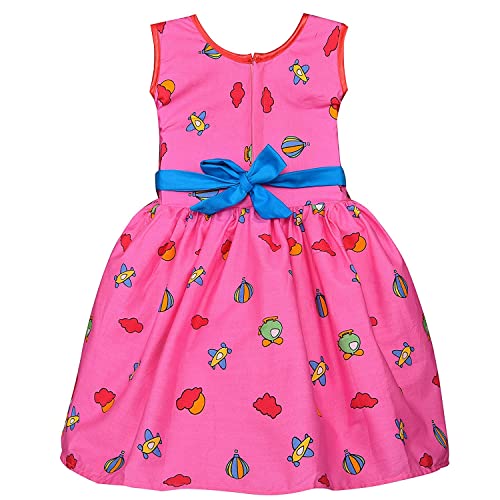 Image of Wish Karo Baby Girls Cotton Frock Causal Dress for Girls-Orange Dress - (ctn306)